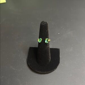 Elegant Gold and Green Stud Earrings